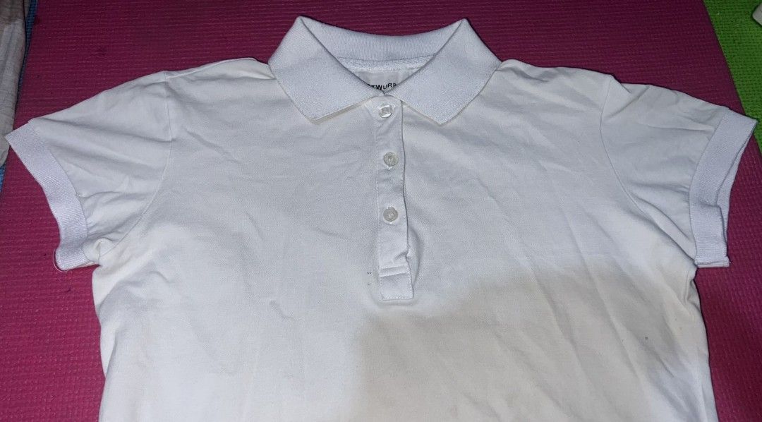 White Polo Shirt (Category: Shirts) located in Rizal. Submitted by youngpenguin.ae303d (Listing ID 1462380243, Image 3). Description: Used once, for training only.