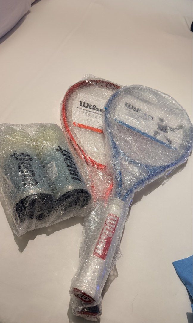 Wilson Tennis Racket (Category: Racket and Ball Sports) located in Quezon City. Submitted by jehyoo (Listing ID 1462127847, Image 3). Description: Sold as a bundle only. Purchased directly from the US..