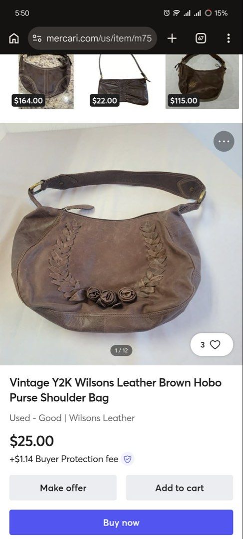 Wilsons leather y2k hobo bag (Category: Shoulder Bags) located in Cavite. Submitted by littlesweetshop (Listing ID 1462364737, Image 3). Description: Mop gcash Plus sf.