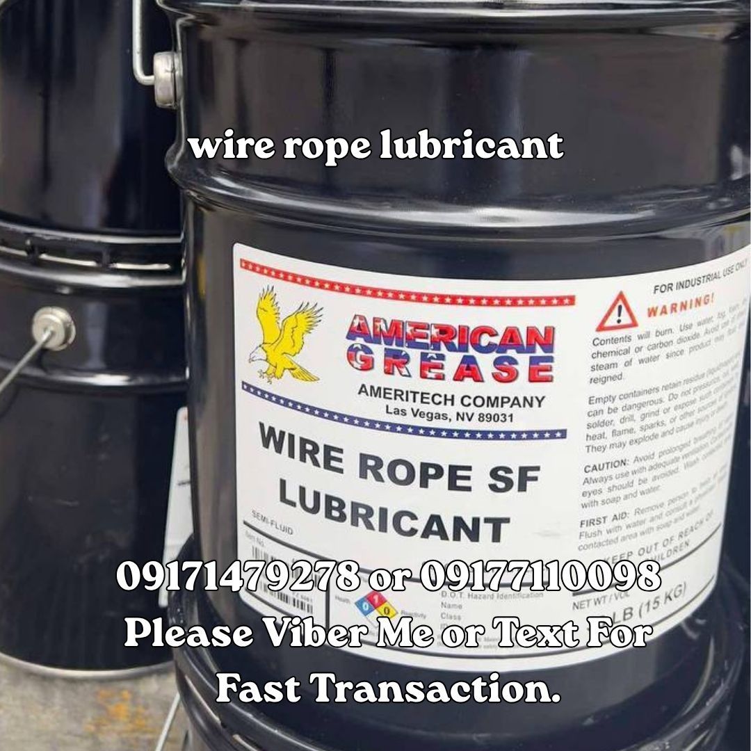 wire rope lubricant (Category: Home Improvement Tools & Accessories) located in Manila. Submitted by 09171479278_elsie. (Listing ID 1462289619, Image 1). Description: wire rope lubricant.