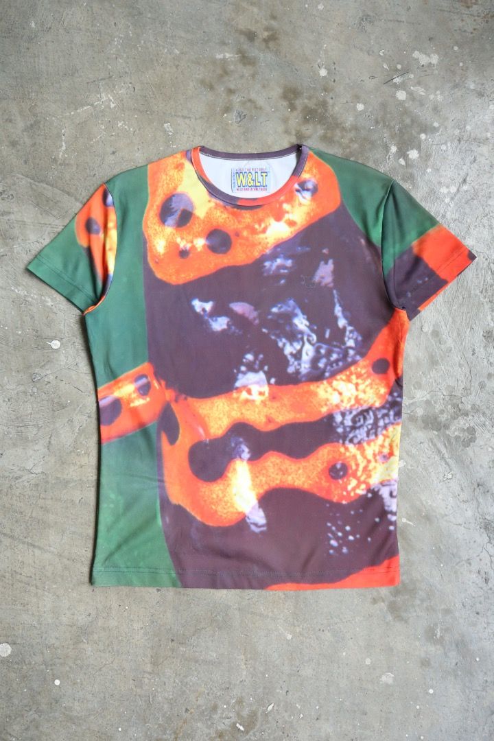 W&LT - S/S 99 - “Hi Sci Fi” - Poison Frog Tee (Category: Tshirts & Polo Shirts ) located in Manila. Submitted by graymatter_ (Listing ID 1462360225, Image 1). Description: W&LT - S/S 99 - “Hi Sci Fi” - Poison Frog Tee Tagged Size: M Condition: 9/10 Flaws: Removed “W” Patch Material: Polyester Made in: Italy Dimensions Length: 25.5 Width: 20 Shoulder: 17.5 Sleeve: 7 .