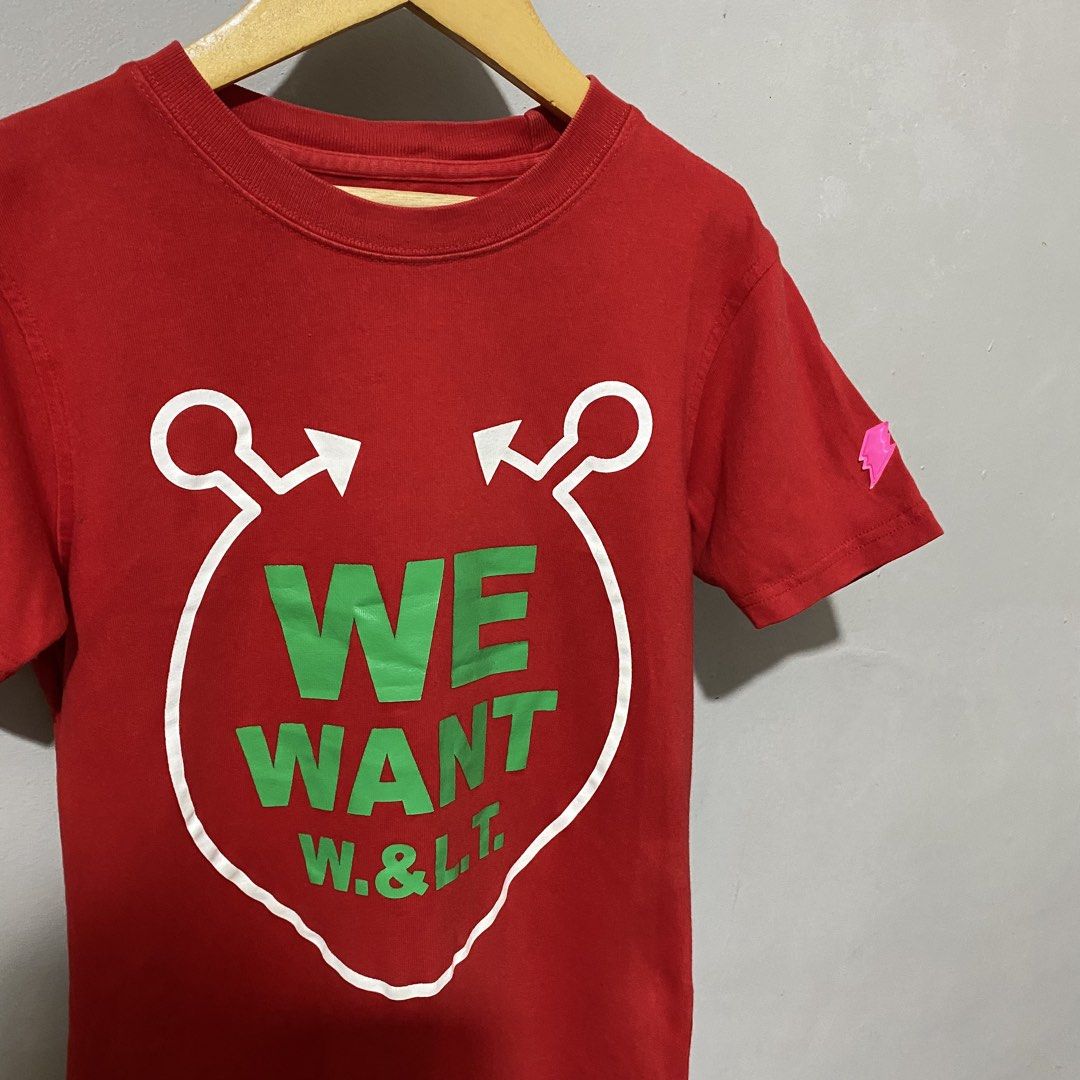 W&LT "We Want W&LT" Shirt (Category: Luxury Apparel) located in Manila. Submitted by streetrags.ph (Listing ID 1462389290, Image 2). Description: W&LT "We Want W&LT" Shirt Size: Small 15x21 Excellent condition .