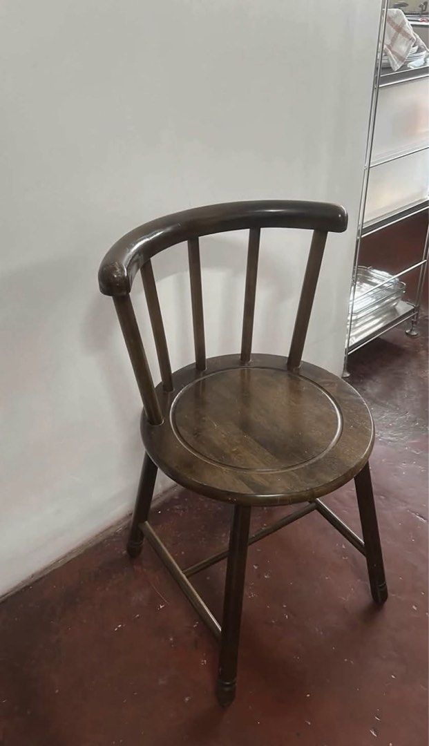 Wooden Dining Table with 4 Chairs (Category: Tables & Sets) located in Quezon City. Submitted by timelesstoys.avk (Listing ID 1462375933, Image 3). Description: - Solid wood dining table and four chairs - Seats four people comfortably - Two chairs with classic spindle back design - Two chairs with modern slatted back design - Ideal for dining room or kitchen nook - Table surface has minor wear - Chairs are sturdy and well-maintained.