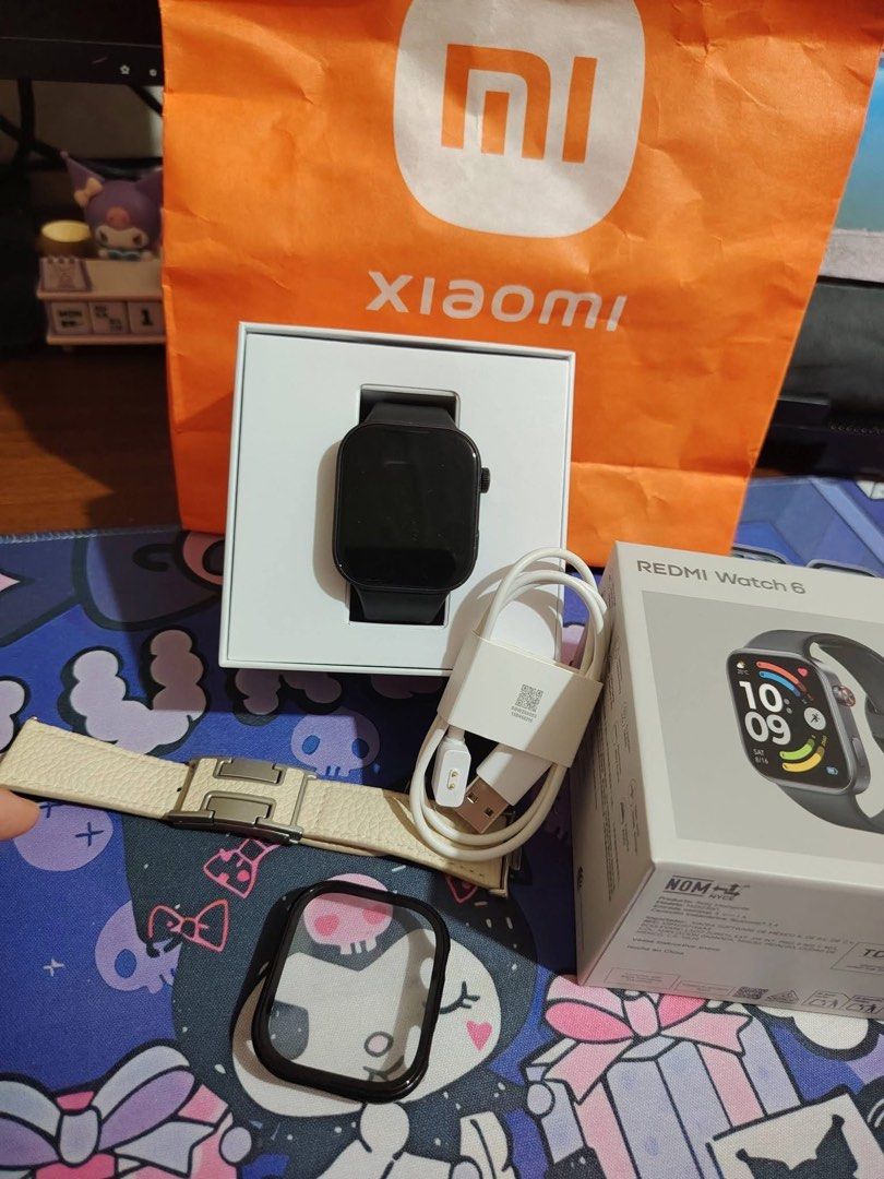 Xiaomi Redmi Watch 6 Smartwatch (Category: Wearables & Smart Watches) located in Marikina City. Submitted by mai0877 (Listing ID 1462267774, Image 1). Description: - Xiaomi Redmi Watch 6 - Color: Black - Includes original box and charger - Comes with an extra beige strap - Protective case included.