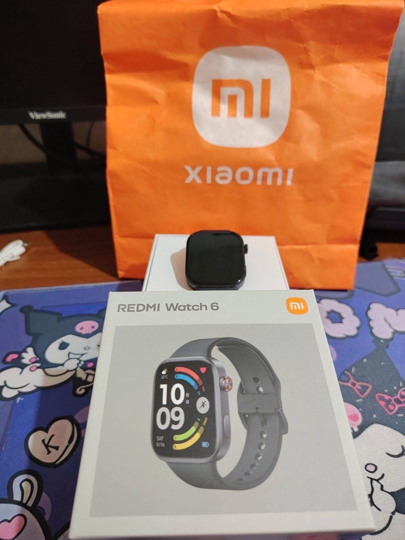 Xiaomi Redmi Watch 6 Smartwatch (Category: Wearables & Smart Watches) located in Marikina City. Submitted by mai0877 (Listing ID 1462267774, Image 2). Description: - Xiaomi Redmi Watch 6 - Color: Black - Includes original box and charger - Comes with an extra beige strap - Protective case included.