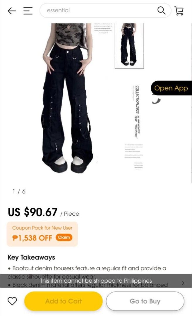 Y2K flared for women (Category: Jeans) located in Lianga. Submitted by legitseller12345678 (Listing ID 1462384263, Image 1). Description: Inch?🖤🖤 Good as new 10/10 Color rate Waistline 26 Length 38 Hem 10.5 Solid nito madam! Mine 1k plus sf.