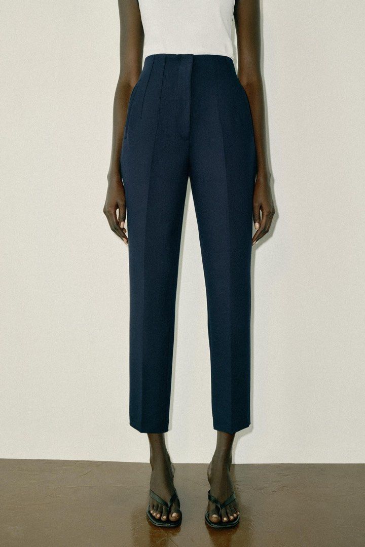 Zara High Waisted Trousers (Category: Other Bottoms) located in Pasig City. Submitted by blt78 (Listing ID 1462290282, Image 3). Description: Zara High Waisted Trousers - beige/cream - size S - high-waisted and slim fit - only worn once, bought for ₱2,500+ RFS: decluttering.