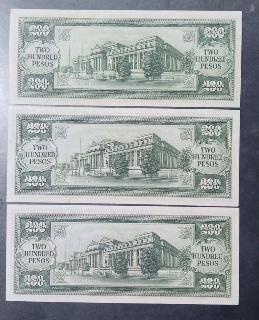 200 pesos English Series (Category: Currency) located in Manila. Submitted by wildcrystal.3b537c (Listing ID 1462644188, Image 2). Description: Unc cond No fold 700 each Buy all for 2k.