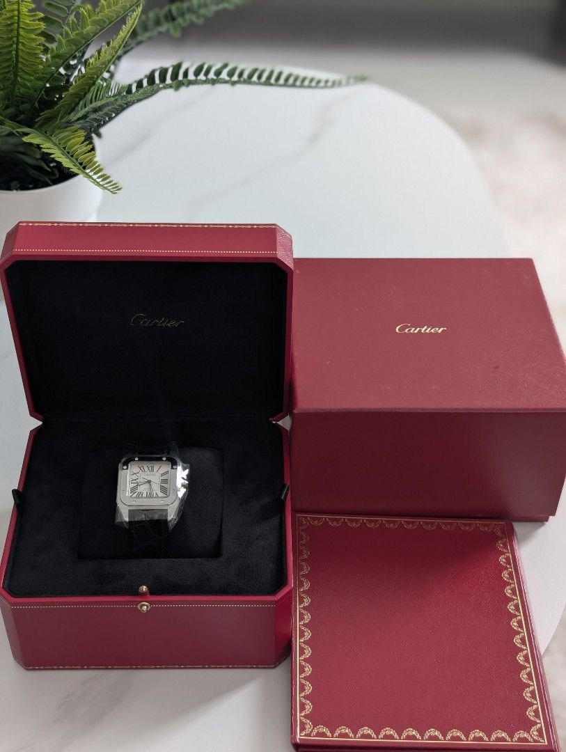 2017 Cartier Santos 100 Medium (Category: Luxury Watches) located in Quezon City. Submitted by timeandscents (Listing ID 1462486024, Image 3). Description: Cartier Santos 100 Medium - Full Set Price: 229,000 only - LOWEST in the market ▪️Reference: 2878 ▪️Year: 2017 ▪️Size: Medium ▪️Condition: 9.5/10 ▪️Inclusions: Full Set (watch, box and certificate booklet) Location: Quezon City.