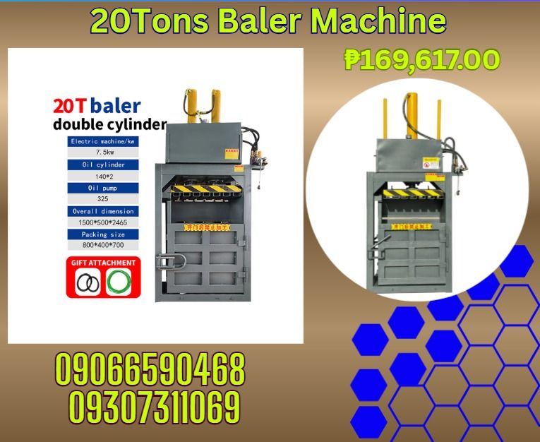 20T BALER MACHINE SINGLE CYLINDER ELECTRIC MACHINE 7.5KW garbage compactor Baler machine (Category: Looking For) located in Caloocan City. Submitted by royalbird.87c50e (Listing ID 1462474646, Image 1). Description: 20T BALER MACHINE SINGLE CYLINDER ELECTRIC MACHINE 7.5KW OIL CYLINDER 140 OIL PUMP 325 OVERALL DIMENSION 1400*650*2650 PACKING SIZE 800*400*800 PRICE 151,290Php PRICE OF 220V SINGLE PHASE 169,671Php ✅ Quality products ✅ Big discount f