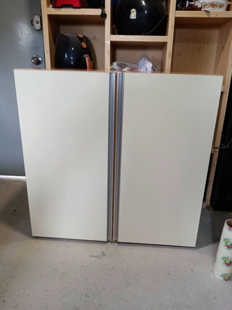2 Door Kitchen Cabinet (Category: Bathroom & Kitchen Fixtures) located in Manila. Submitted by lynsantosmarcos (Listing ID 1462637078, Image 1). Description: 2 Door Kitchen Cabinet Adjustable and Removable Shelvings Size: 39 x 12.5 x 39 inches Height Guaranteed in Good Condition Ready to Use Pwede din hanging cabinet.