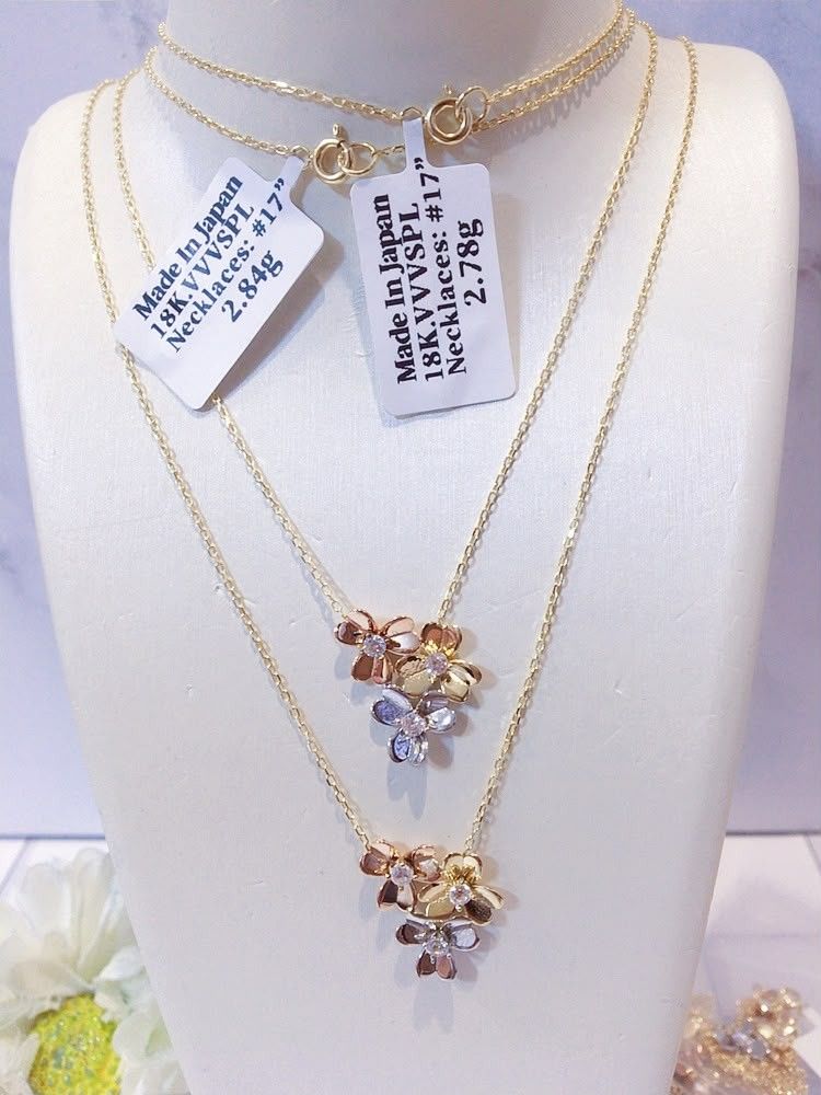 3flowers necklace 18k gold (Category: Necklaces) located in Manila. Submitted by primejewelry (Listing ID 1462445899, Image 2). Description: .