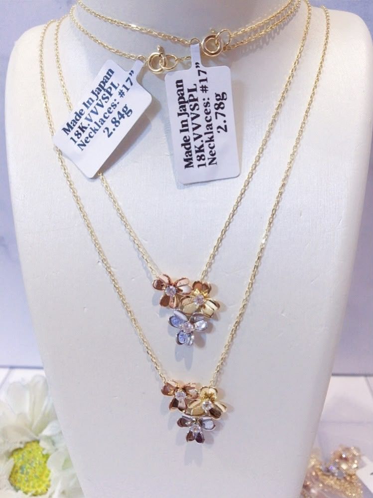 3flowers necklace 18k gold (Category: Necklaces) located in Manila. Submitted by primejewelry (Listing ID 1462445899, Image 1). Description: .
