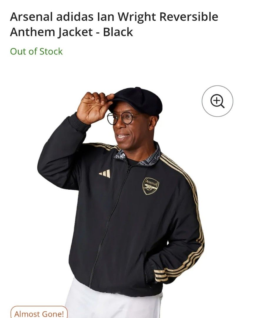 Adidas Arsenal Ian Wright Reversible Anthem Jacket (Category: Coats, Jackets and Outerwear) located in Manila. Submitted by PrinceDani.Clothing (Listing ID 1462529577, Image 3). Description: Adidas Arsenal Ian Wright reversible jacket xl on tag 22in width 27in length excellent condition .