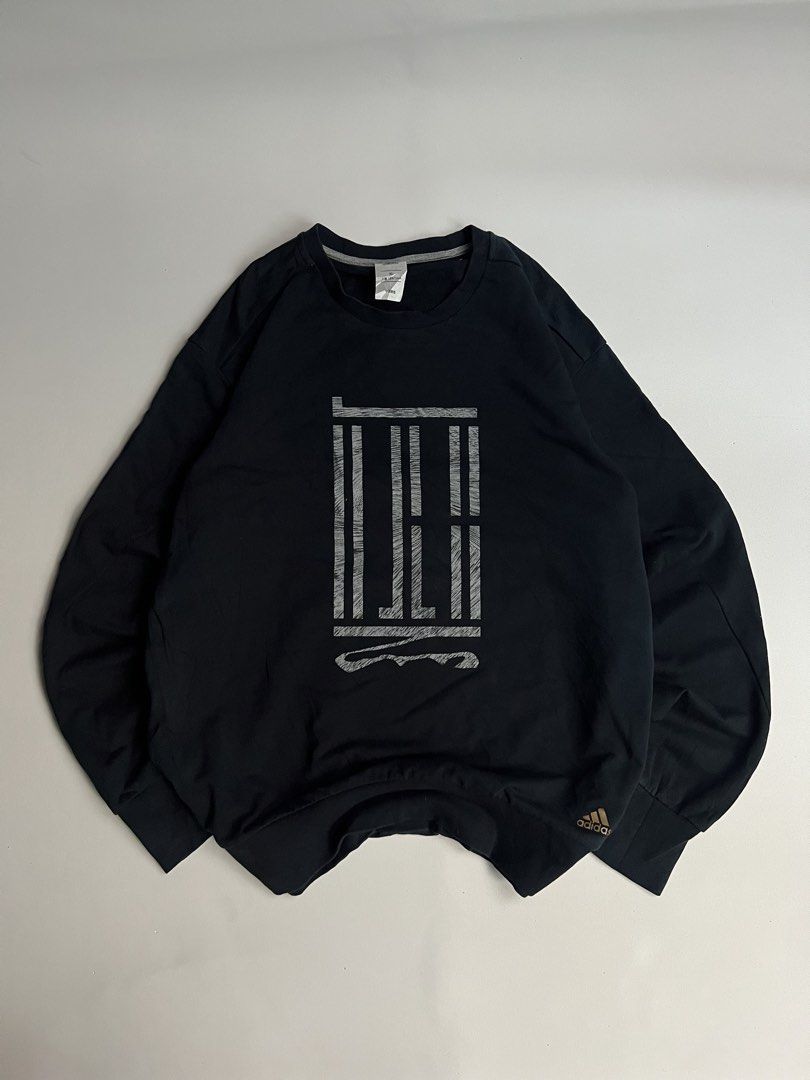 Adidas graphic sweatshirt (Category: Coats, Jackets and Outerwear) located in Manila. Submitted by tripnimichael (Listing ID 1462648319, Image 1). Description: Details: 22x27-Large fit Color rate-9/10 Condition-9/10 Issue-None .