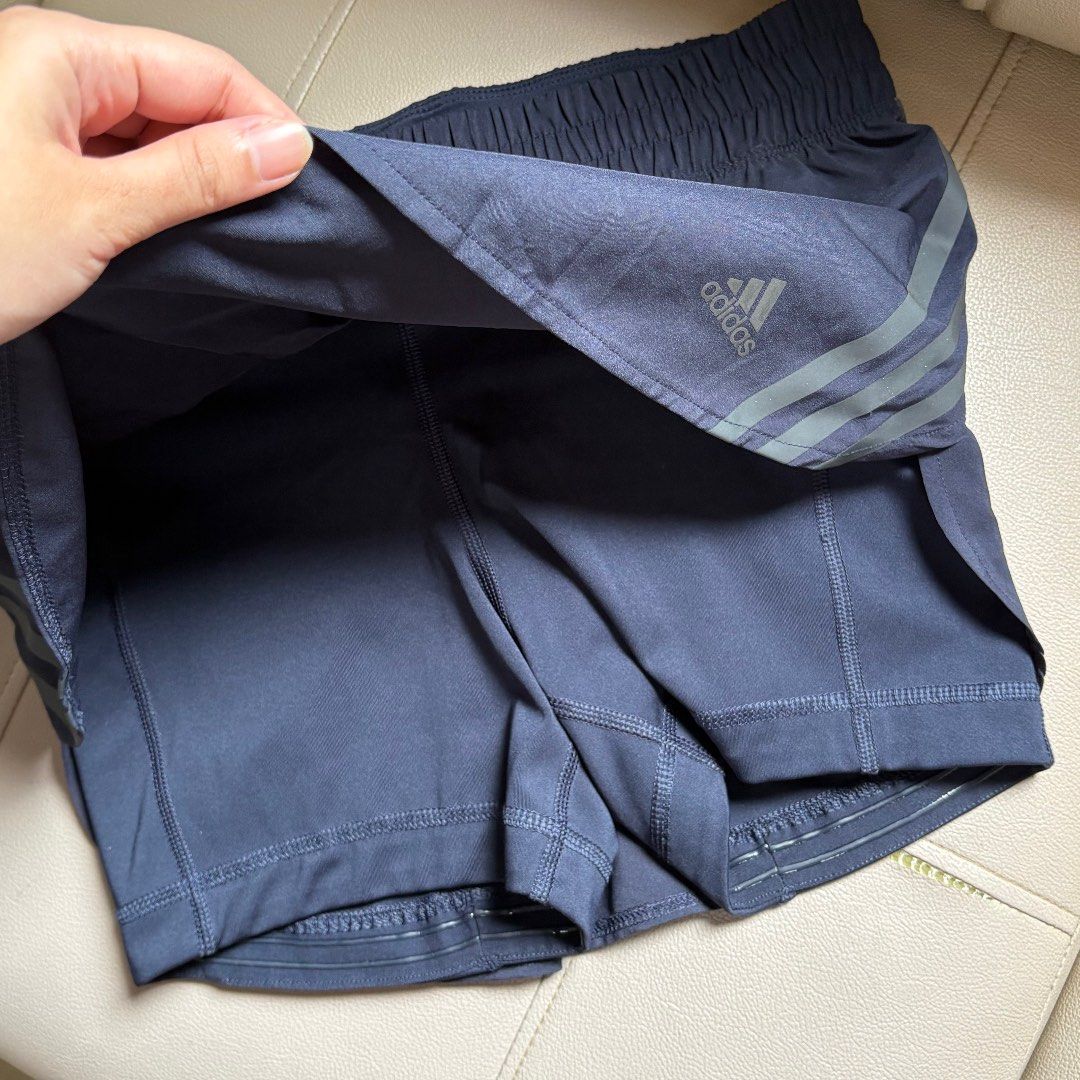 ADIDAS navy blue active skirt (Category: Activewear) located in Cagayan de Oro. Submitted by liannadeclutters (Listing ID 1462480476, Image 3). Description: 📍Cagayan de Oro City • fits XS-S, waist 25-27 • has inner cyclings that are silicone gel at the ends to prevent them from going up • also a skirt at the back! looks really cute on • MOP: gcash • MOD: nationwide shipping via j&t express / delivery via maxim (within CDO) ☆ payment first throug