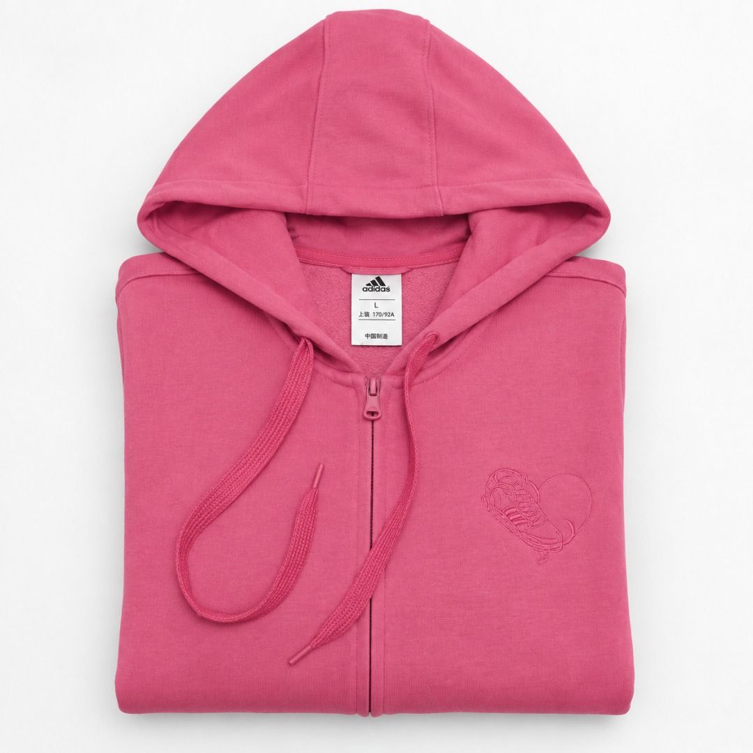 Adidas zip-up hoodie (Category: Coats, Jackets and Outerwear) located in Caloocan City. Submitted by dsenyothrift (Listing ID 1462472022, Image 3). Description: Size on tag: L Width: 18 inches Length: 24 inches Authenticity is not guaranteed .