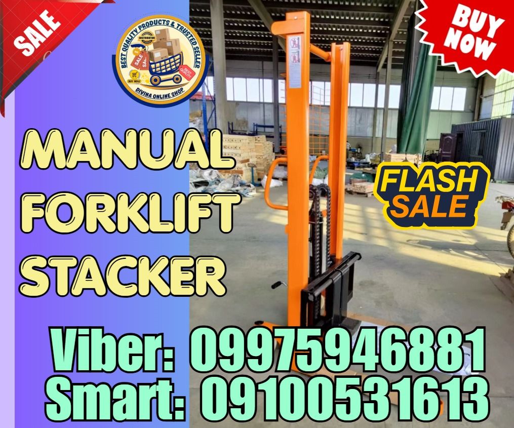 Adjustable Forks Manual Hydraulic Pallet Stacker 1Ton (Category: Home Improvement Tools & Accessories) located in Taguig. Submitted by richjoshuagold (Listing ID 1462510320, Image 1). Description: Price: 33,000 💥Hydraulic Manual Forklift Stacker 1 Ton to 1.6m Lifting Height 🌏 We Can Deliver Nationwide 👉 AP Cargo, LBC & Lalamove (🛳️ Sea /✈️ Air Freight) Specification: Load capacity: 1000kg Max. Lifting height: 1600mm Lowest fork height: 100mm 