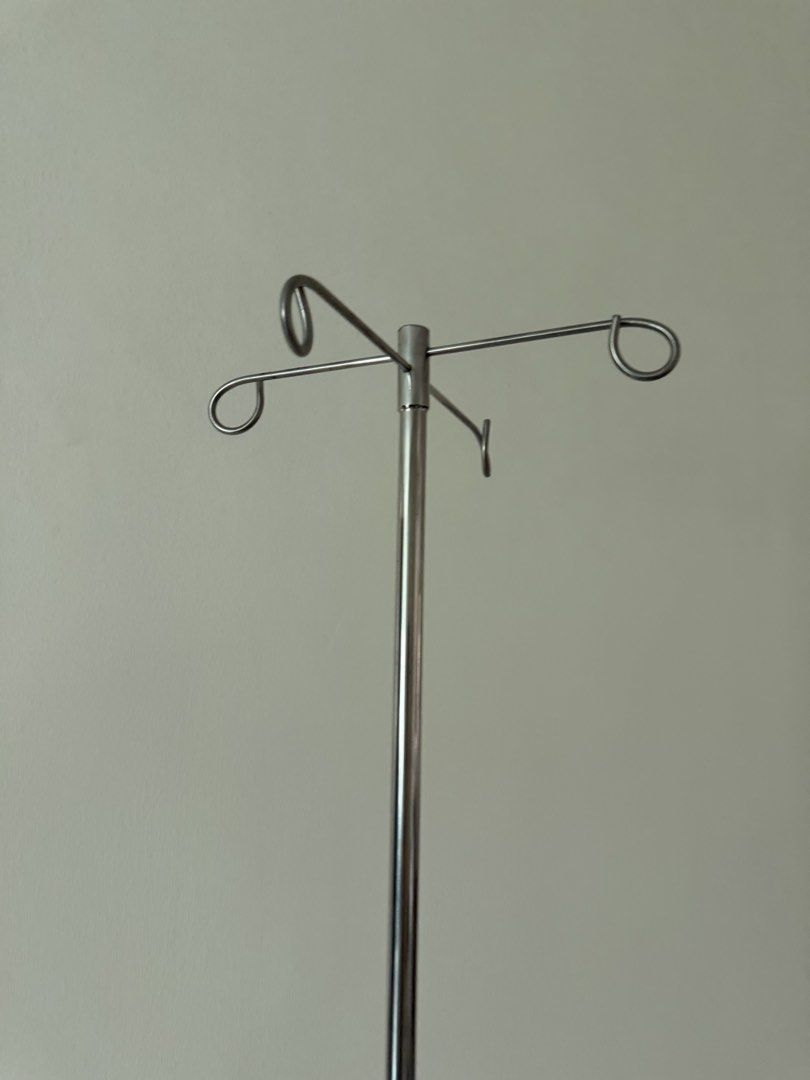 Adjustable Height IV Stand with Wheels STAINLESS (Category: Medical Supplies & Tools) located in Manila. Submitted by kristielyntan (Listing ID 1462463296, Image 2). Description: - Adjustable height IV stand - Stable base with wheels for easy mobility - Top hooks for hanging bags - Ideal for home care or clinic settings - Sturdy metal construction.