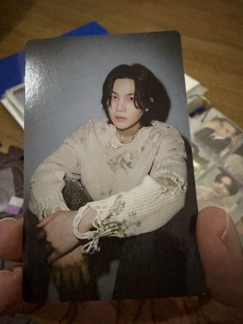 Agust D D-DAY Weverse Shop Photocard (Category: K-Wave Merchandise) located in Manila. Submitted by aizamariel82853 (Listing ID 1462621834, Image 1). Description: - Agust D D-DAY Photocard - Authentic item from Weverse Shop - Standard photocard size - Features a dark design with the D-DAY logo and Agust D's name - A must-have collectible for BTS fans and collectors.