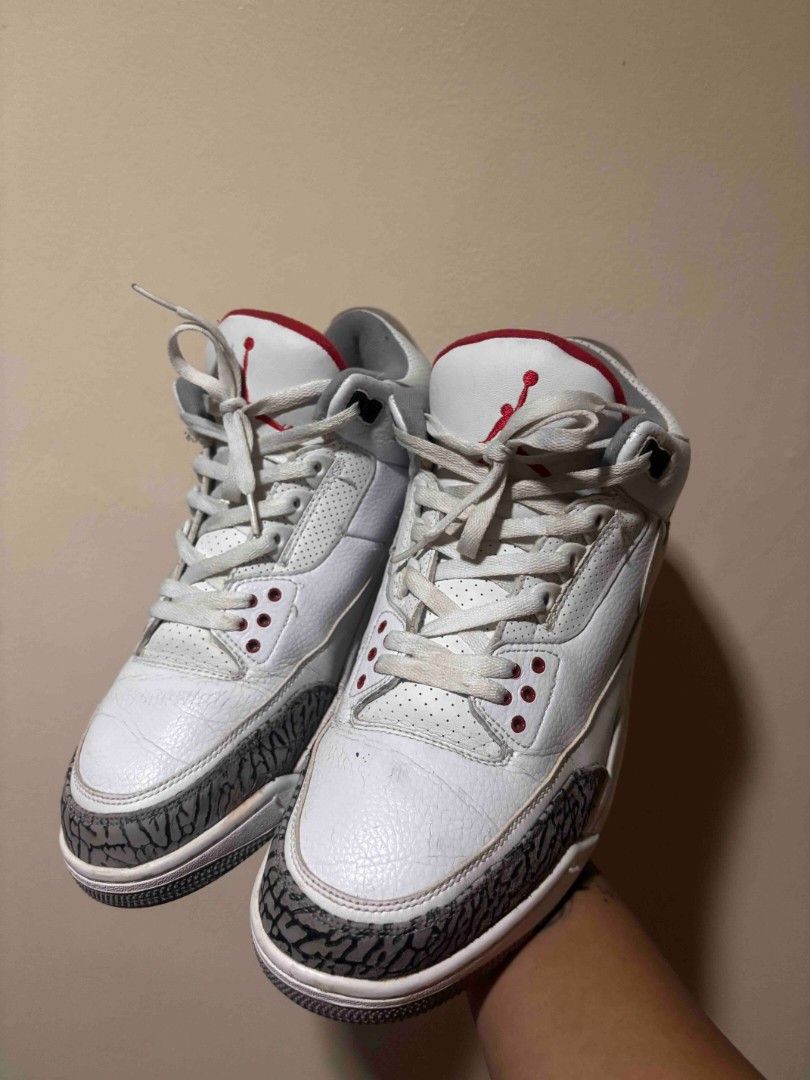 Air Jordan 3 Retro "White Cement" (Category: Sneakers) located in Manila. Submitted by mugiwara14 (Listing ID 1462514617, Image 2). Description: - Air Jordan 3 Retro "White Cement" - Size: US 11 / EUR 45 / CM 29 - A true classic, essential for any sneaker collection - Price: PHP 1,199 - Shipping fee applies - Feel free to ask questions!.