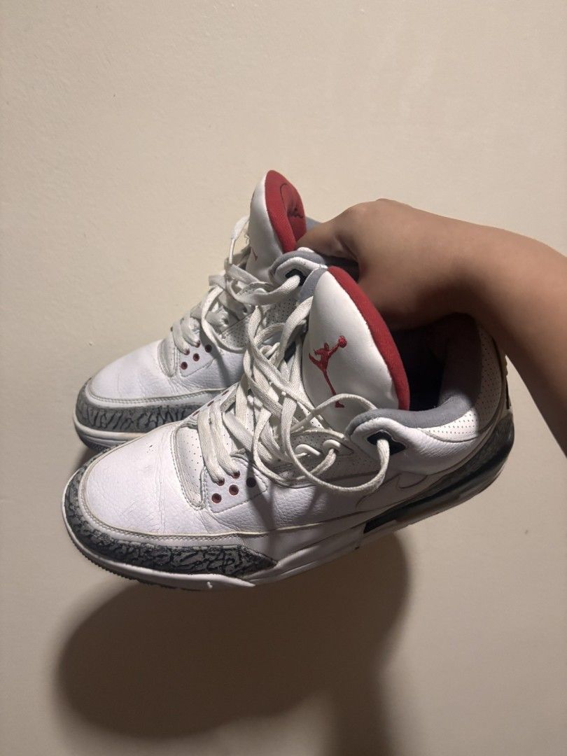 Air Jordan 3 Retro "White Cement" (Category: Sneakers) located in Manila. Submitted by mugiwara14 (Listing ID 1462514617, Image 3). Description: - Air Jordan 3 Retro "White Cement" - Size: US 11 / EUR 45 / CM 29 - A true classic, essential for any sneaker collection - Price: PHP 1,199 - Shipping fee applies - Feel free to ask questions!.