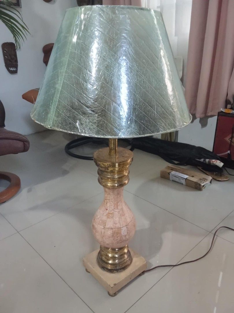 Antique Tessellated Pink Marble and Solid Brass with solid wood base table lamp good working condition 82cm height Php2,800 (Category: Lighting) located in Taytay. Submitted by abeatrice77985 (Listing ID 1462547113, Image 1). Description: Antique Tessellated Pink Marble and Solid Brass with solid wood base table lamp good working condition 82cm height Php2,800.