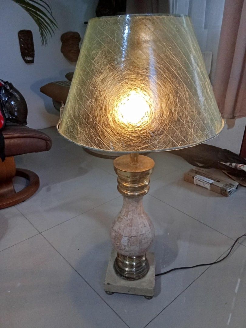 Antique Tessellated Pink Marble and Solid Brass with solid wood base table lamp good working condition 82cm height Php2,800 (Category: Lighting) located in Taytay. Submitted by abeatrice77985 (Listing ID 1462547113, Image 2). Description: Antique Tessellated Pink Marble and Solid Brass with solid wood base table lamp good working condition 82cm height Php2,800.