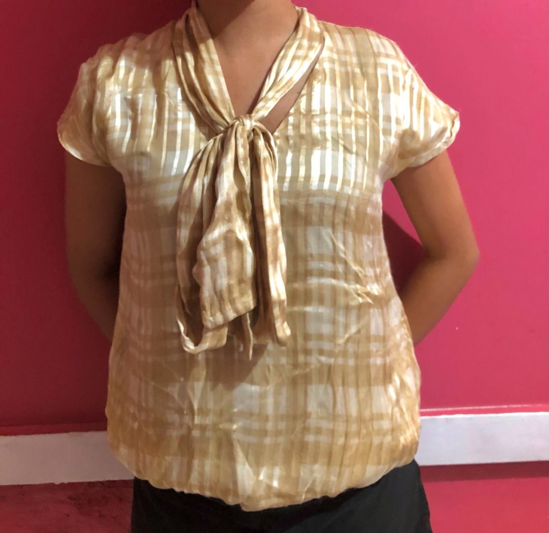 A.P.C. short-sleeve silk blouse (Category: Blouses) located in Caloocan City. Submitted by warmfalcon.74f8b8 (Listing ID 1462600721, Image 1). Description: A.P.C BLOUSE FOR WOMEN SIZE:SMALL(18/24) No issue Authentic 850 shipped.