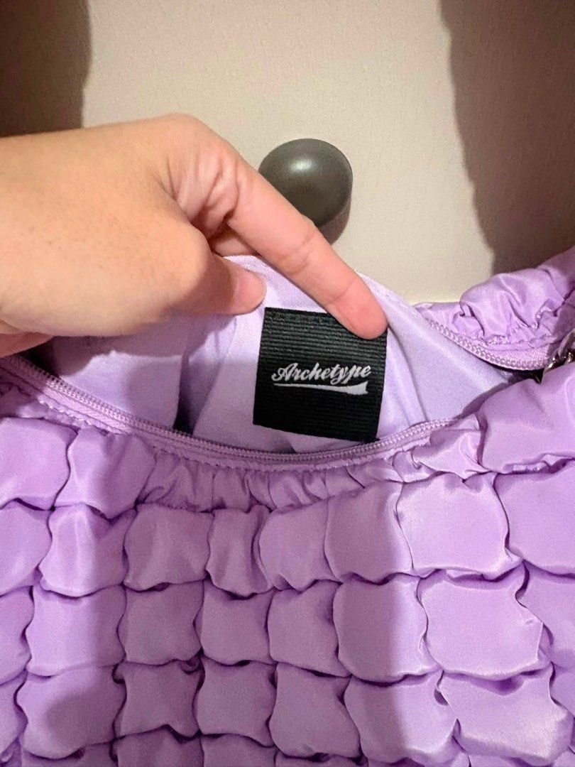 Archetype Puffy Shoulder Bag - Lavender (Category: Shoulder Bags) located in Mandaluyong City. Submitted by gentle.segoviajam (Listing ID 1462483637, Image 3). Description: - Super cute lavender puffy shoulder bag - Brand: Archetype - Features quilted texture - Zip closure - Comfortable strap - Great for everyday use or a night out - Fits essentials easily.
