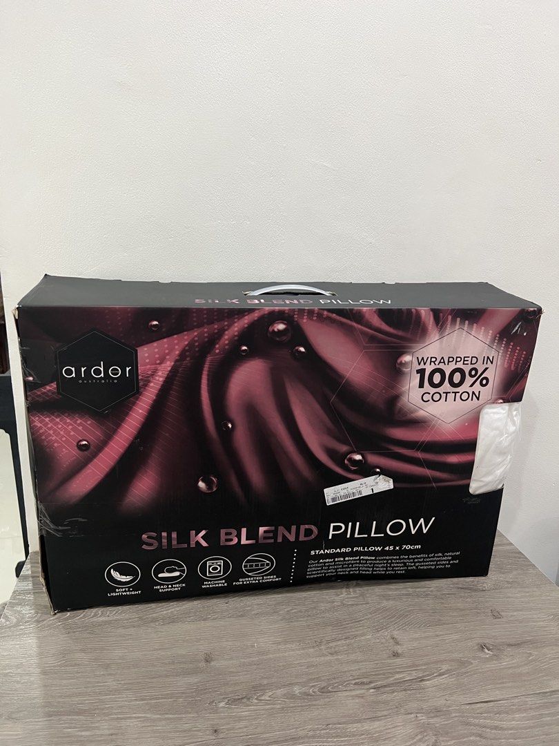 Ardor Silk Blend Pillow (Category: Bedding & Towels) located in Paranaque City. Submitted by sorajapanluxshoppe (Listing ID 1462440037, Image 1). Description: Ardor Silk Blend Pillow Extra piece retails for 5k+ was stored in closet unused price: 1800 .