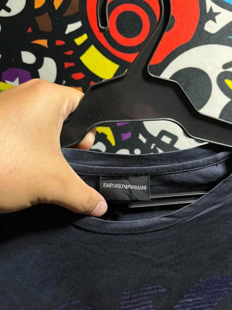 Armani (Category: Tshirts & Polo Shirts ) located in Taguig. Submitted by bimbyanche19839 (Listing ID 1462604835, Image 3). Description: Armani Size: Medium Width: 22 Length: 28 Color Rate: 9.5/10 Good Condition No flaws 🏷️250php plus ship 📍Taguig Location.