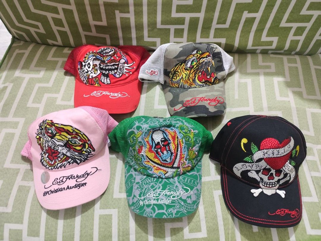 Aspack Ed Hardy Trucker Hats (Category: Caps & Hats) located in Manila. Submitted by neil_sellingaccount (Listing ID 1462636199, Image 1). Description: Aspack Ed Hardy Trucker Caps All very good condition No issues Negotiable.