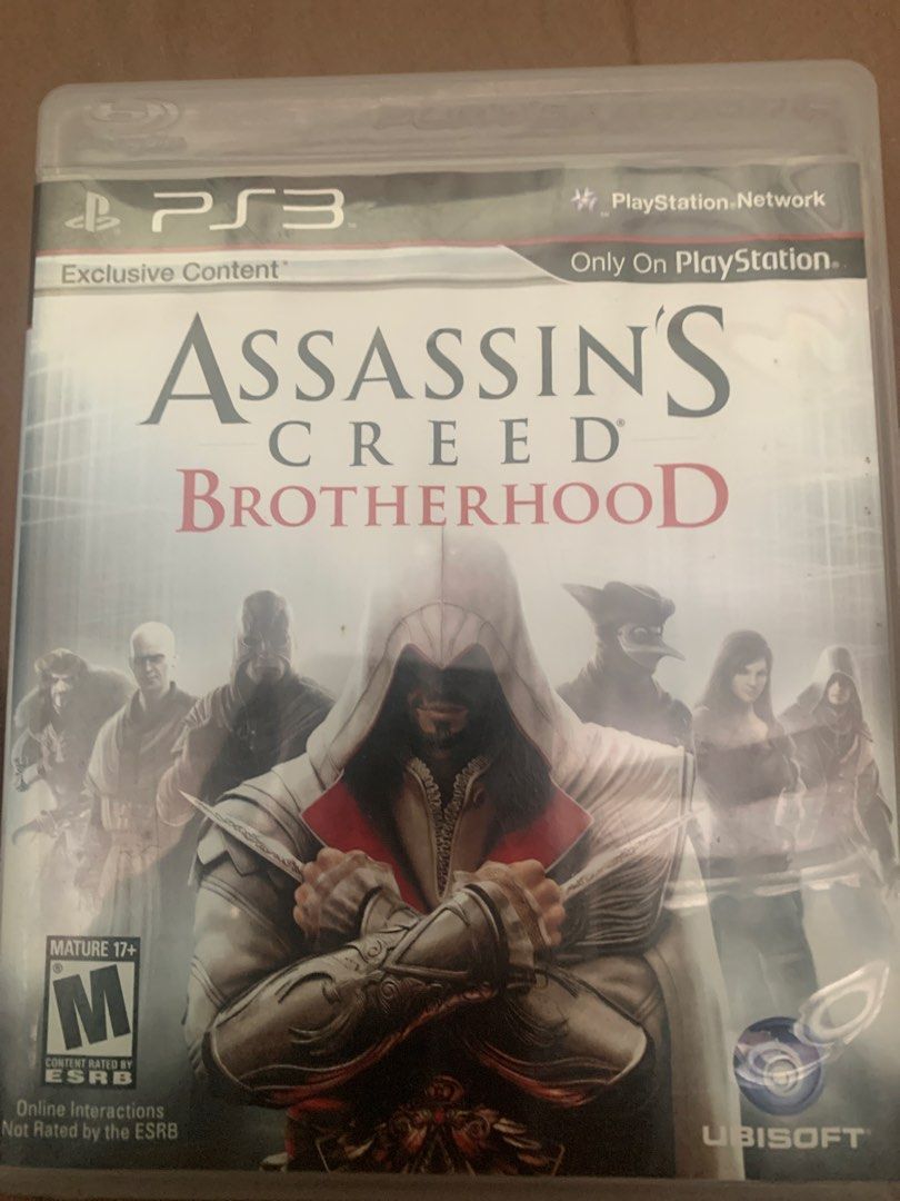 Assassin's Creed Brotherhood PS3 Game (Category: PlayStation) located in Makati City. Submitted by emenem.m (Listing ID 1462458009, Image 1). Description: - Assassin's Creed Brotherhood for PlayStation 3 - ESRB Rating: Mature 17+ - Features exclusive content - Perfect for your PS3 game collection.