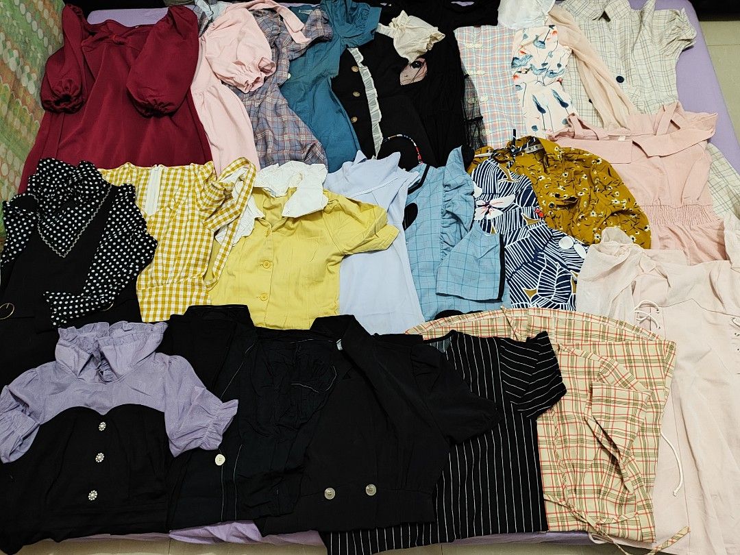 Assorted Women's Dresses and Tops Bundle (Category: Dresses) located in Pasay City. Submitted by chachi.romualdo (Listing ID 1462674270, Image 1). Description: preloved bundle for sale more than 30pcs -some of them have stains since matagal na pong na store at di nasuot, mawawala din po pag nilabhan -most of them ay di pa nasusuot -rfs: di na po kasi kasya sakin and decluttering nadin -may garters na medyo maluwag and isang zipper na sira na, all