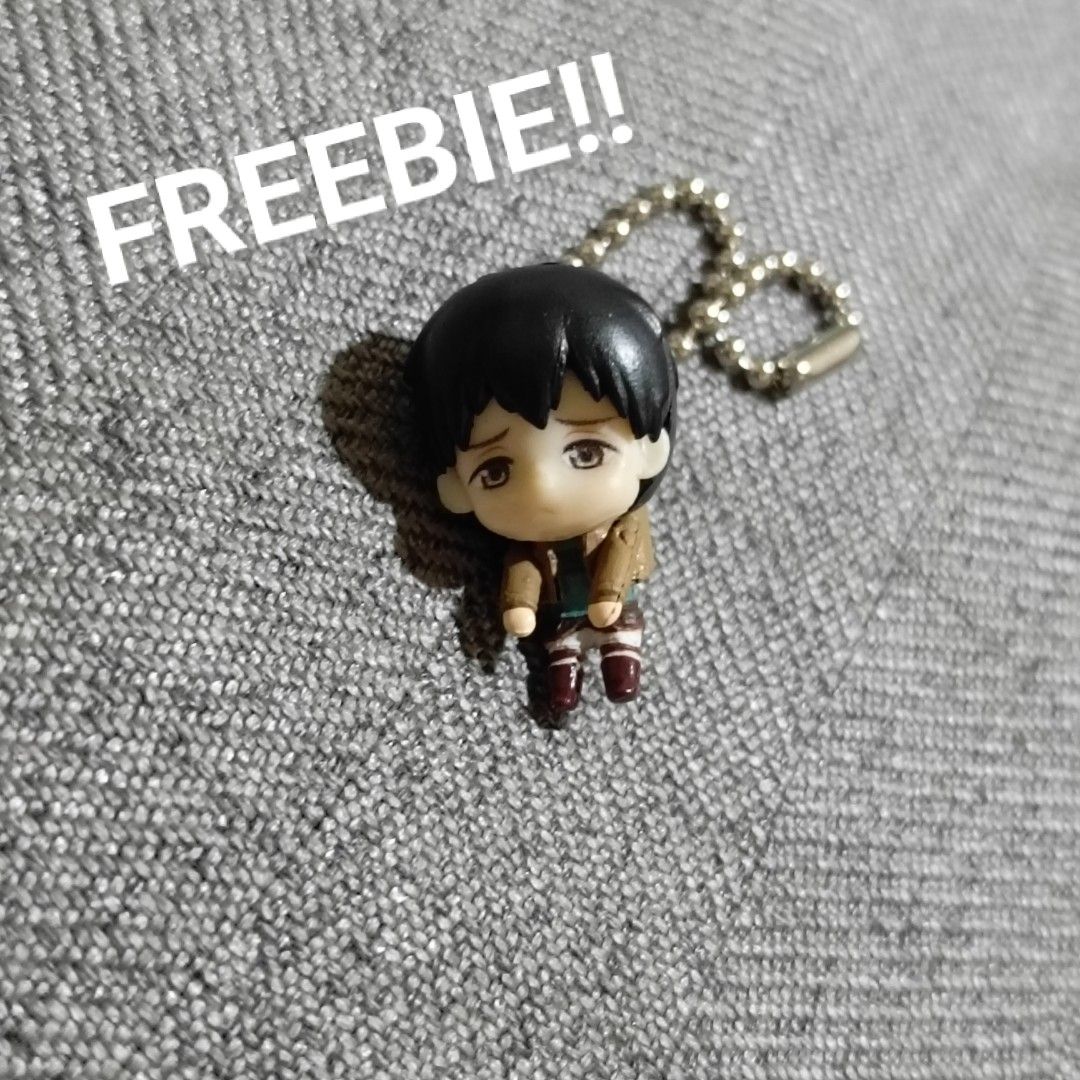 Attack on Titan - LEVI ACKERMAN Chibi Keychain Set (Category: Figurines & Statues) located in Naga. Submitted by sensensens (Listing ID 1462522495, Image 3). Description: - Set of 2 Attack on Titan Levi Ackerman chibi keychain charms - ‼️with minimal stains‼️.