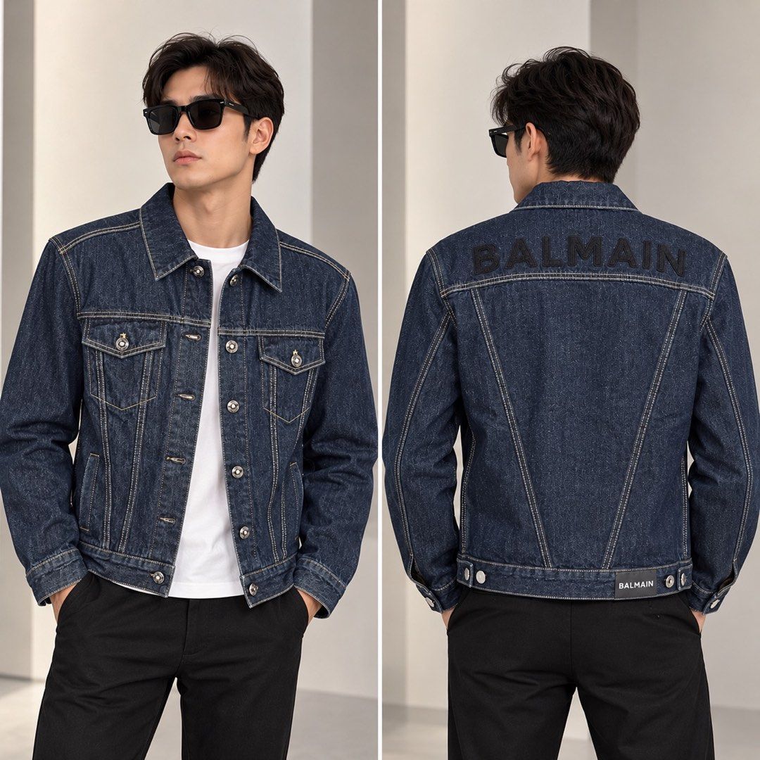 AUTHENTIC BALMAIN PARIS DENIM JACKET | BNWT (Category: Luxury Apparel) located in Cavite. Submitted by charmscloset888 (Listing ID 1462602500, Image 3). Description: 📌 Size basis is for MEN. Women can wear this too — we recommend going 1 size down for a more fitted/regular women’s fit. 🤍 ✨ PRE-ORDER ALSO AVAILABLE Other sizes may be available via pre-order. 🇦🇪 FREE SHIPPING — Dubai to PH 📦 ETA: 2–3 weeks AUTHENTICITY GUARANTEED 🤍 All items 