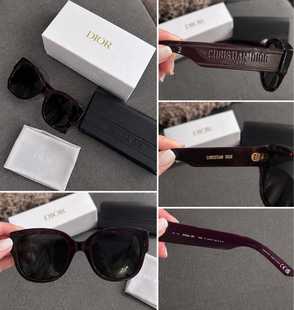 AUTHENTIC CHRISTIAN DIOR WILDIOR BU SUNGLASSES (Category: Luxury Accessories) located in Pasig City. Submitted by jjjj0987 (Listing ID 1462608921, Image 1). Description: Selling low. This retails Php24,000 to 25,000 Classic oversized frame in a beautiful deep burgundy/dark plum color with dark lenses. Very chic and timeless—perfect for everyday wear, travel, or dressing up an outfit. • Deep burgundy/dark plum frame • Dark lenses • Made in Italy •