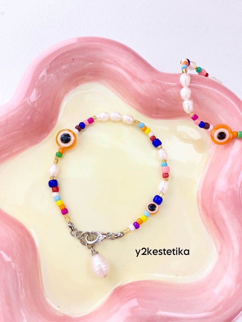 Authentic Freshwater Pearl with Rainbow Beads Bracelet (Open for Customize) (Category: Bracelets) located in Manila. Submitted by y2kestetika.official (Listing ID 1462536796, Image 1). Description: Authentic Freshwater Pearl with Rainbow Beads Bracelet (Open for Customize) Annaliza - ₱290 only • Open for Customize • We accept Bulk Orders for Giveaways, Souvenirs and etc. • Same day delivery available within Metro Manila via Lalamove/Grab • LBC sh