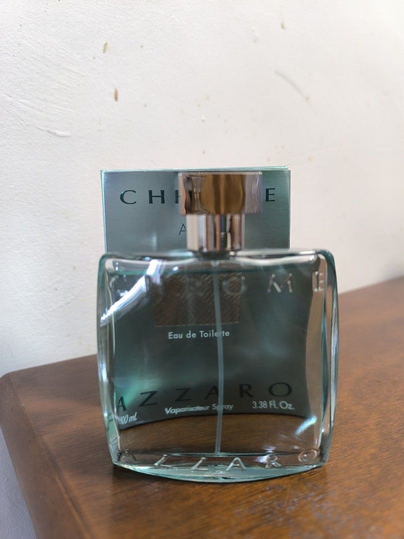 Azzaro Chrome Azure Eau de Toilette 100ml (Category: Fragrance & Deodorants) located in Cavite. Submitted by iammrsdr (Listing ID 1462499825, Image 2). Description: 💎 AZZARO CHROME AUTHENTICITY Glass Lettering: The branding is cleanly molded directly into pristine, crystal-clear glass. Solid Cap: The square cap has a heavy, solid metallic feel and snaps tightly. Batch Codes: The code stamped on the box matches the code engraved on the bottle bot