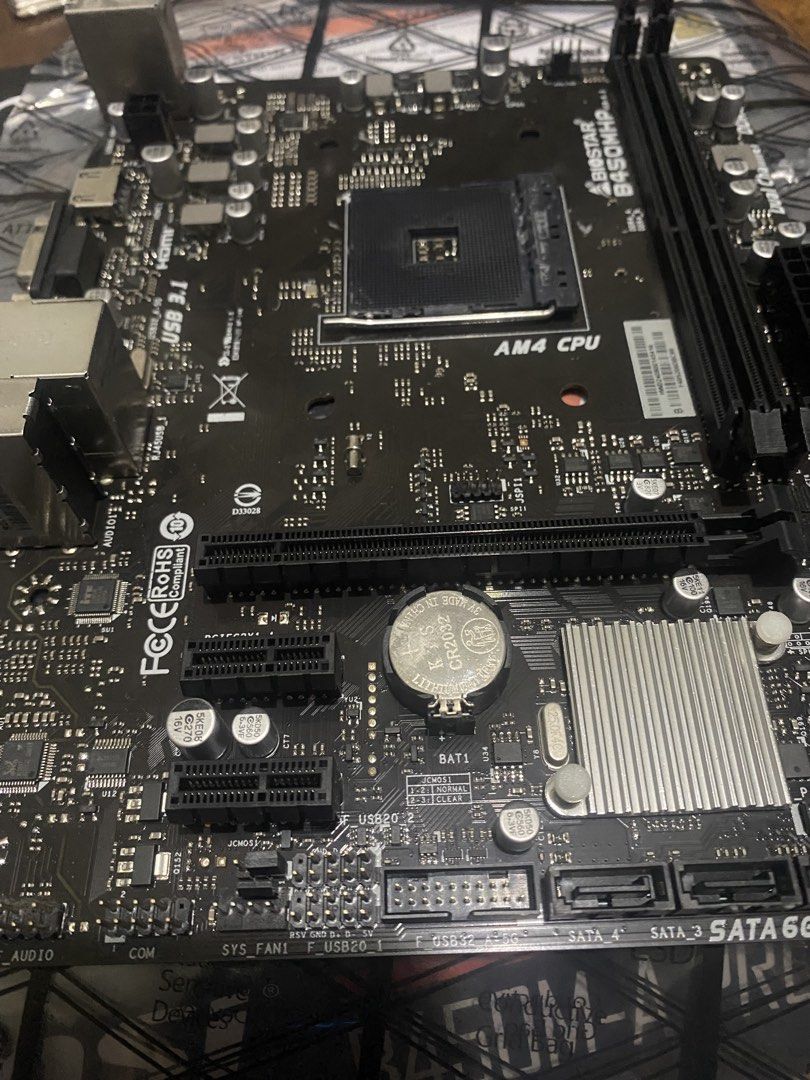 B450M Biostar (Category: Computer Parts) located in Manila. Submitted by thevintageplug.clo (Listing ID 1462555038, Image 2). Description: used for a year. di lang matest since sold na ang cpu, can give 3 day warranty. .