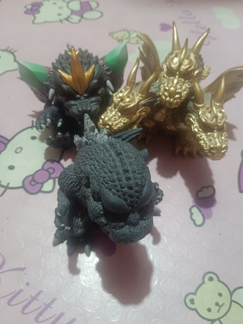 Bandai kaiju (Category: Figurines & Statues) located in Pasig City. Submitted by rednaxela_rich (Listing ID 1462557534, Image 2). Description: 3pcs vinyl Kaiju set -bsp toho godzilla enshrined beast series Godzilla (1954) 4.5" -bsp toho enshrined monster Godzilla (1994) 4.5" -bandai toho Kaiju series king ghidora (1964) king ghidora normal 4.5".