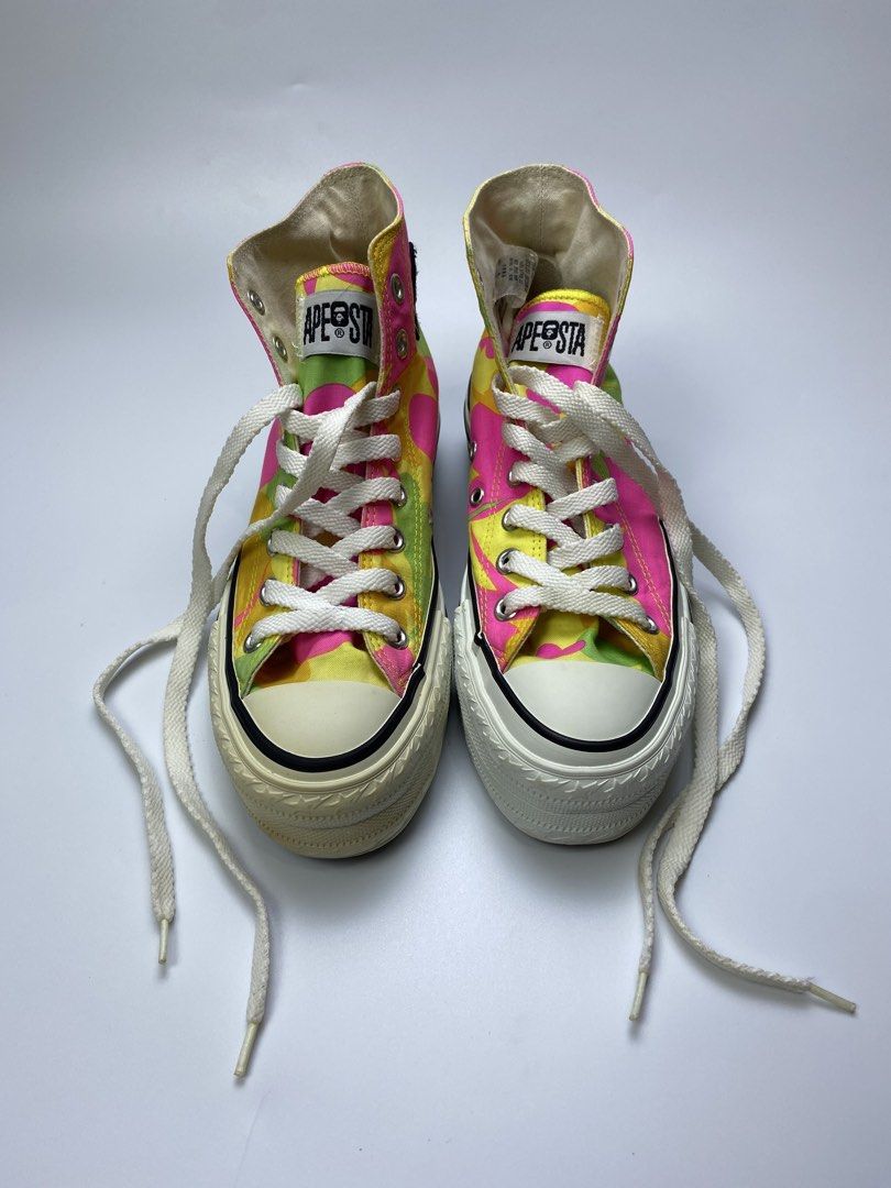 Bape - Apesta multicolor camou sneakers (Category: Sneakers & Footwear) located in Dasmarinas. Submitted by goodbuyartisanal (Listing ID 1462537863, Image 2). Description: Bape - Apesta multicolor camou sneakers size 6.5US /24.5cm Excellent condition Price : 3,000 + ship Pm me.