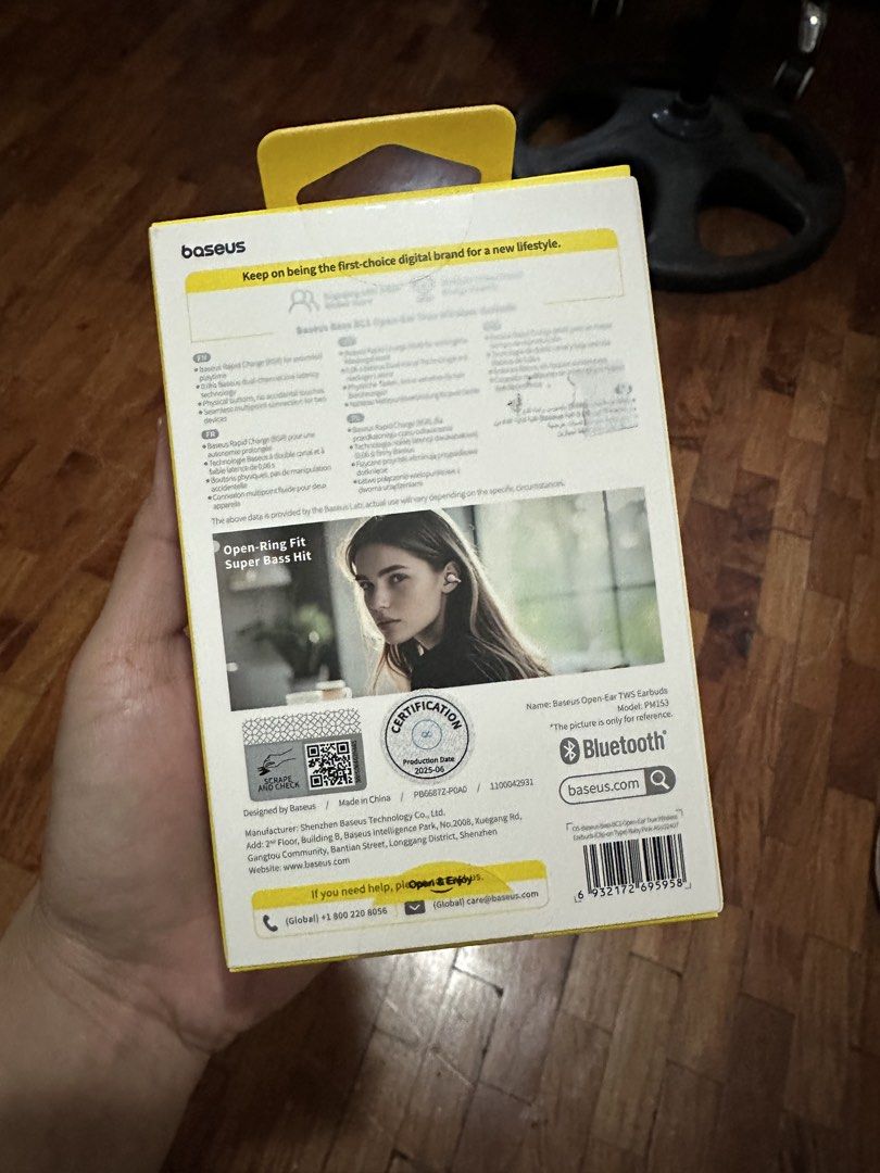 Baseus Bass BC1 Open-Ear True Wireless Earbuds (Category: Earphones) located in Taguig. Submitted by lga05 (Listing ID 1462448183, Image 3). Description: - Baseus Bass BC1 Open-Ear True Wireless Earbuds - Ergonomic and comfortable design for long wear - Extended 38-hour battery life with charging case - 12mm drivers for clear, crisp sound - IP55 sweat and splash resistant - ideal for workouts - Seamless Bluetooth connectivity - Perfect for daily 
