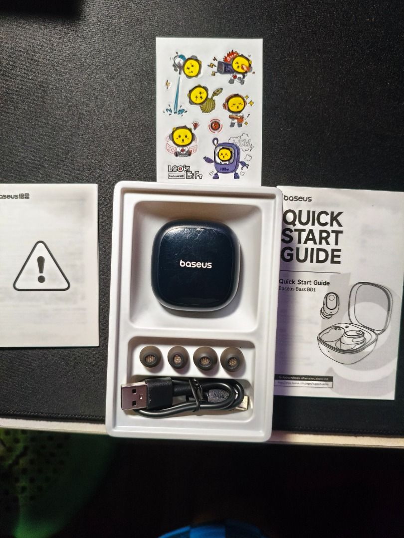 Baseus Bass BD1 Bean-shaped Bluetooth Earbuds (Category: Earphones) located in Cavite. Submitted by techgamerdad3316 (Listing ID 1462580780, Image 2). Description: ⚠️NEGOTIABLE ⚠️FREE SHIPPING DELIVERY ➡️ DOP: Apr 2025 ➡️ Original Price Price: P1,300 ➡️ Selling Price: P800 ➡️ Used not abused, kept in case when not in use ➡️ Thoroughly maintained and cleaned with alcohol, wipes and dry paper towel ➡️ 300% working, zero issues (both buds charge, pa