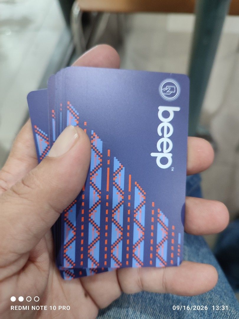 Beep Cards (Category: Other Mobile & Gadget Accessories) located in Manila. Submitted by laxer11 (Listing ID 1462472855, Image 1). Description: Meetup place Manila - doroteo jose sm manila recto Pasay - metropoint mall mrt lrt station Cubao - Farmers Cubao 711 Bon Chon Taft - pedro gil lrt mang inasal 711 Lalamove/grab express Maya/gotyme qr payment Brandnew beep cards 2030/2031 expiration Reload at any mrt/lrt stations Genuine/authorized beep ca