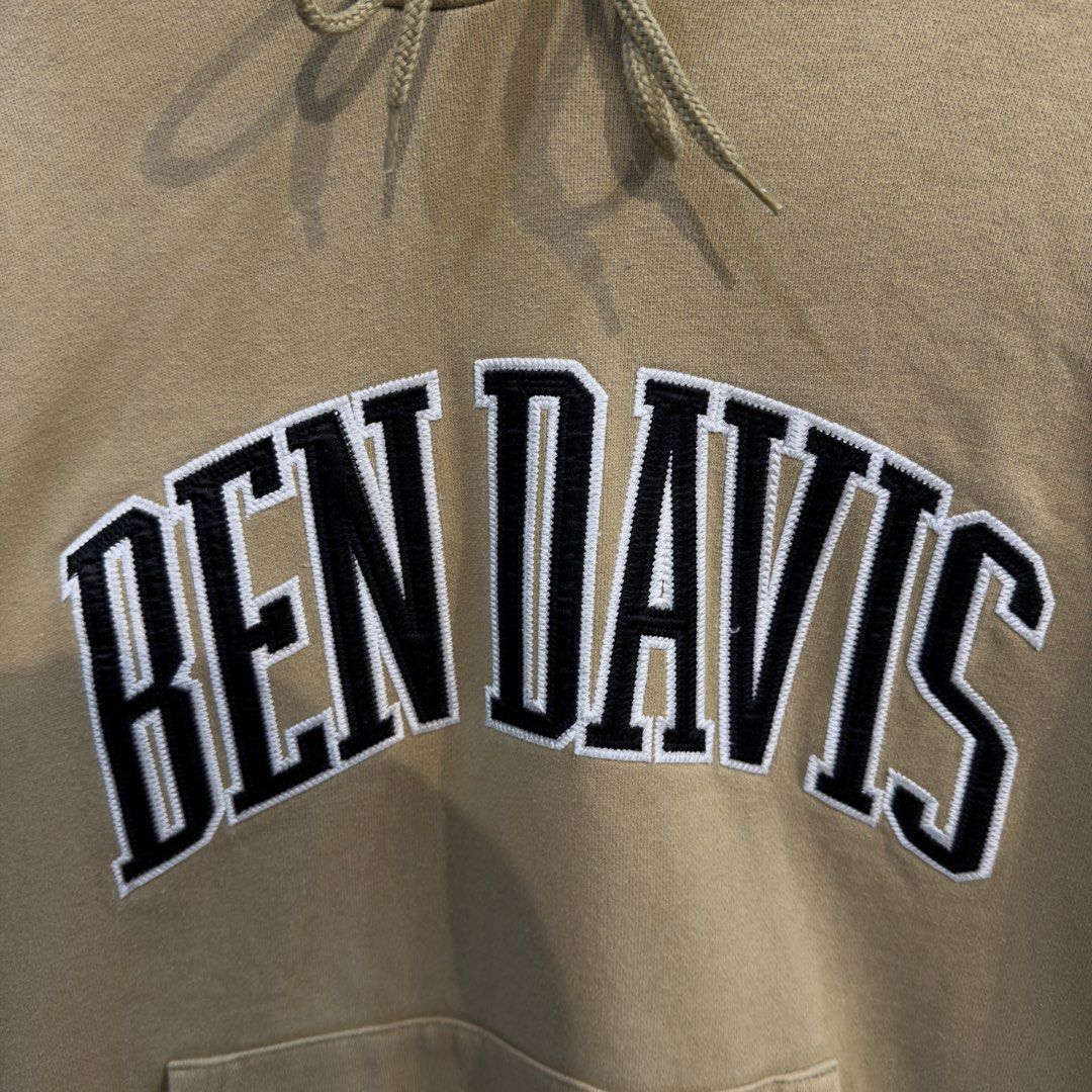 Ben Davis Khaki Embroidered Script Hoodie (Category: Hoodies) located in Manila. Submitted by jerichomal82553 (Listing ID 1462649553, Image 3). Description: Ben Davis Khaki Embroidered Script Hoodie 20 by 24.5 Good Condition Complete Tags CLAIM 2K.