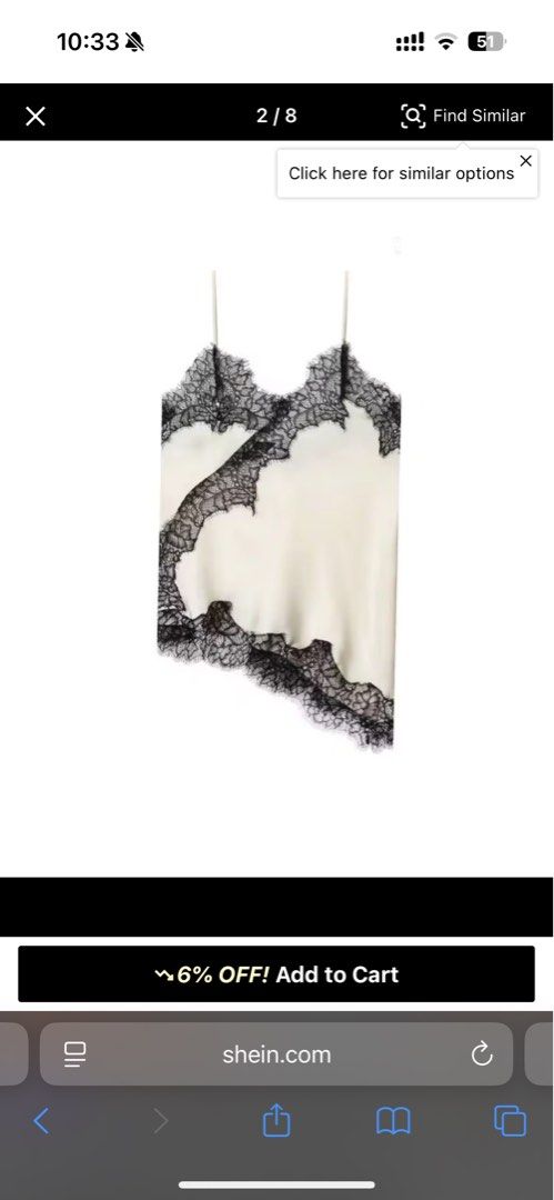 Black and White Lace Top (Category: Sleeveless) located in Makati City. Submitted by anglcdns (Listing ID 1462677839, Image 1). Description: brand new (only tried it on once) bought it from tiktok shop for 349 .