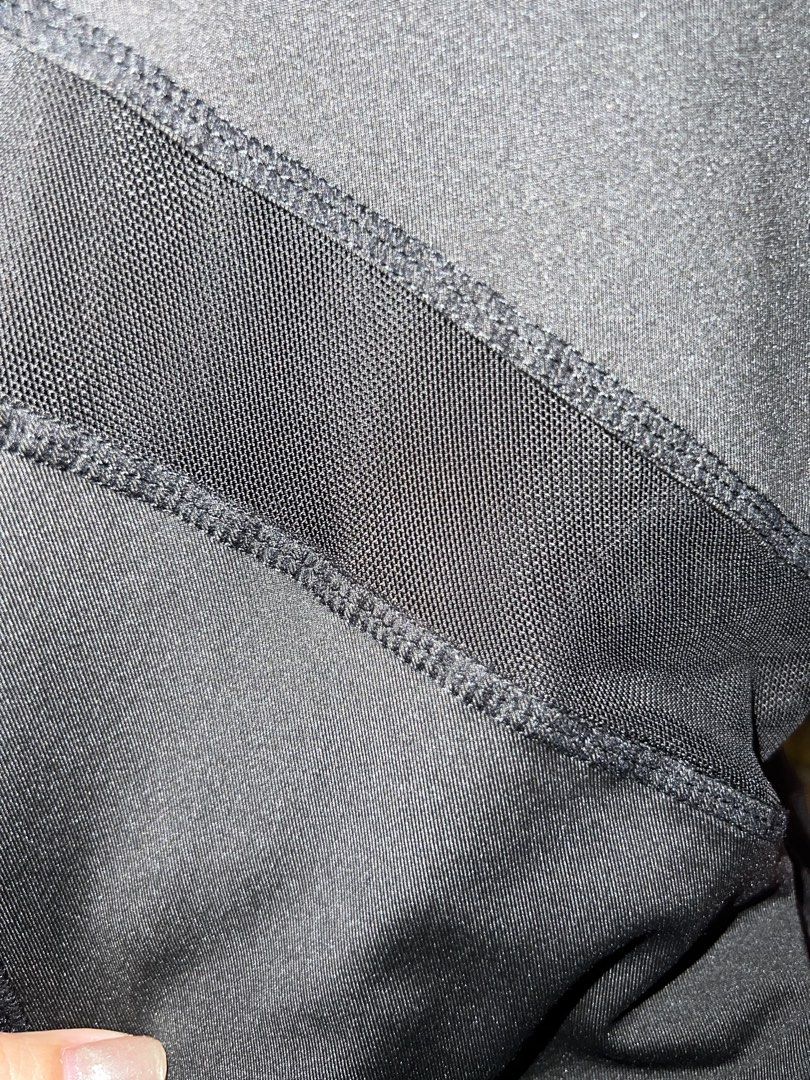 Black Athletic Leggings (Category: Activewear) located in Arayat. Submitted by atlantamillionairesclub (Listing ID 1462587198, Image 3). Description: diagonal mesh panels across the legs.