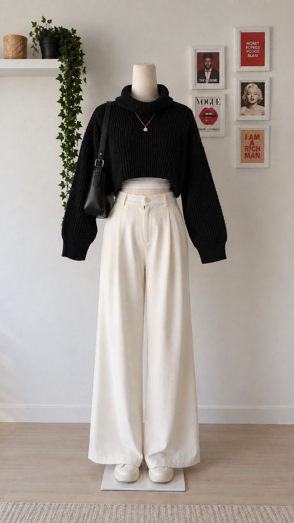 Black Cropped Turtleneck Sweater (Category: Longsleeves) located in La Trinidad. Submitted by honeysplushies2 (Listing ID 1462558959, Image 1). Description: - Cozy black turtleneck sweater - Trendy cropped style - Chunky knit texture - Long sleeves - Versatile: pairs well with high-waisted pants or skirts - Effortlessly chic and easy to style.